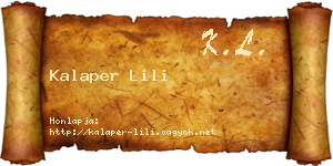 Kalaper Lili névjegykártya