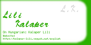 lili kalaper business card